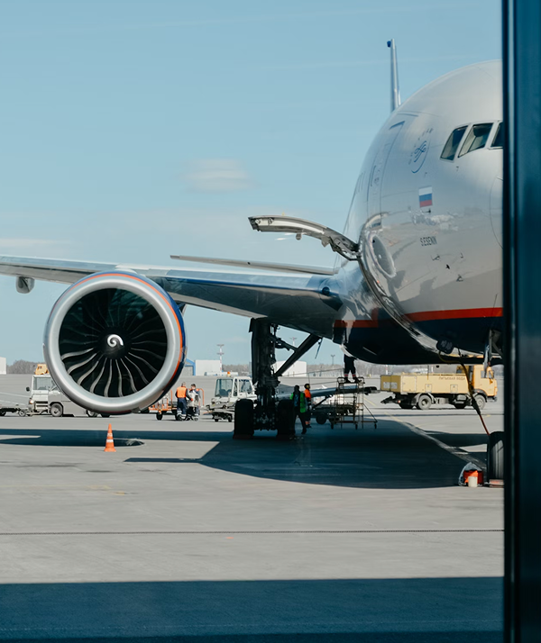 Plane at an airstrip
