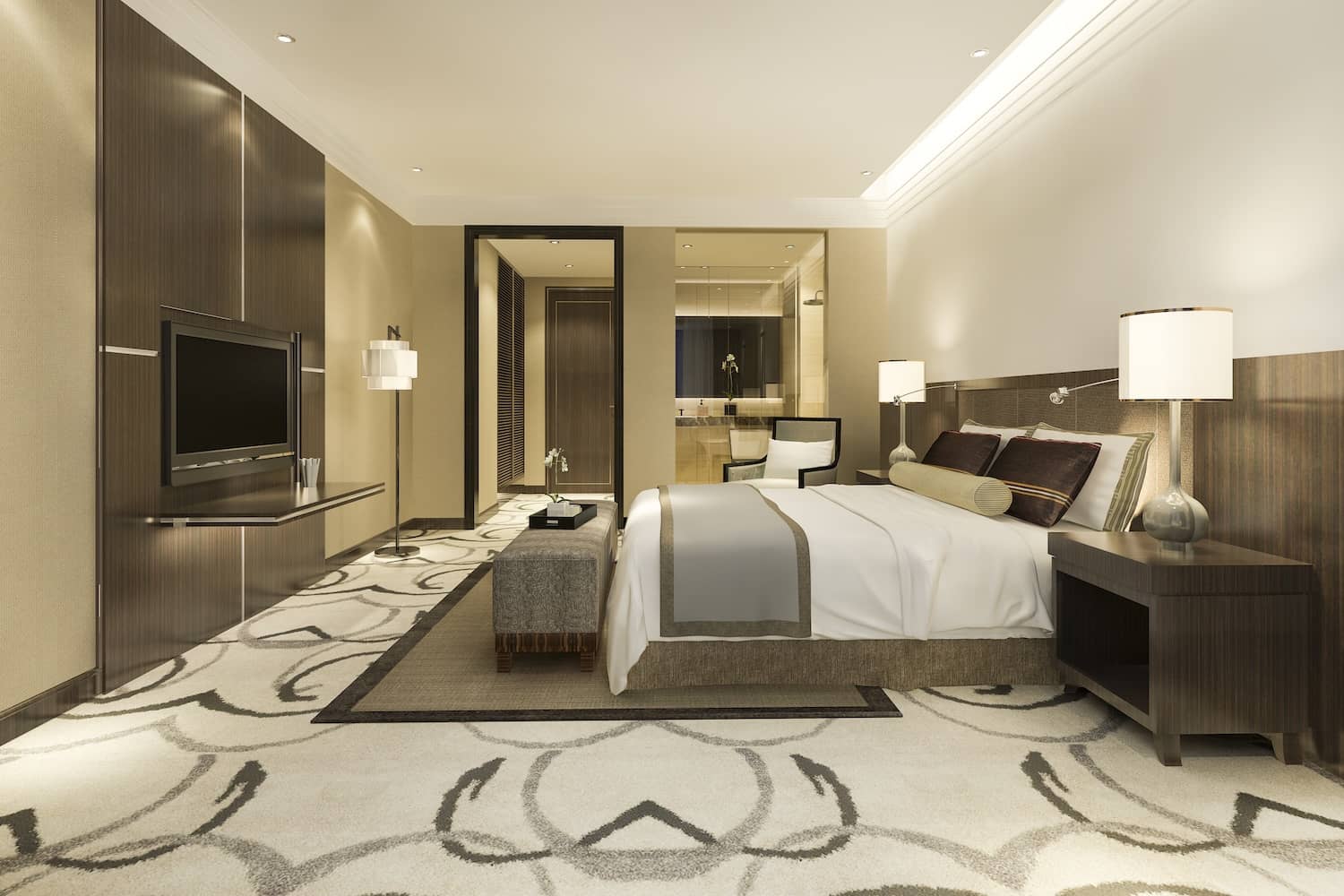 Luxury modern hotel room