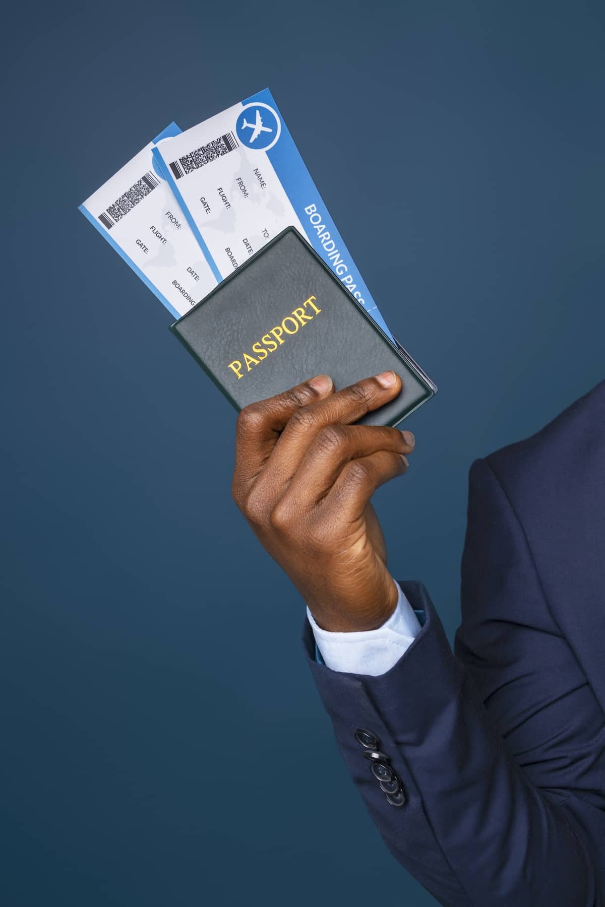 Someone holding a boarding pass